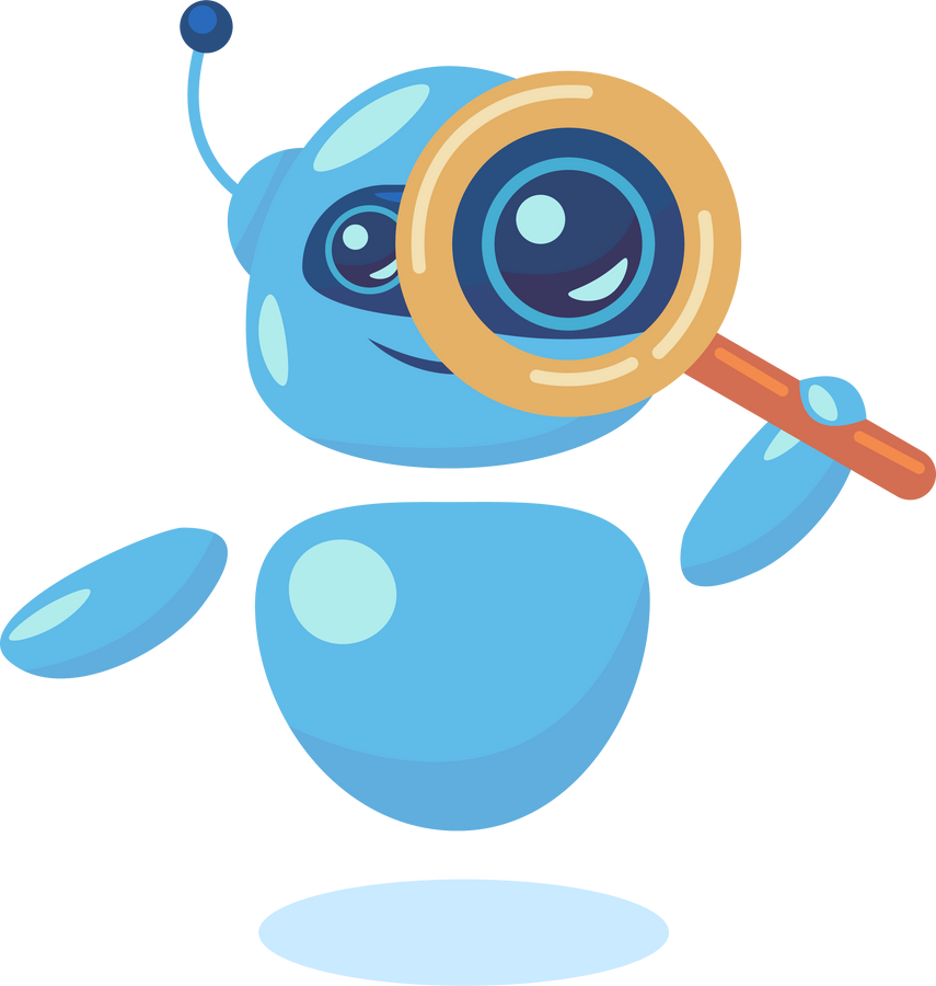 Modern cute chat bot in different poses flat illustration. Cartoon robot for mobile app isolated vector illustration. Conversation and AI intelligence