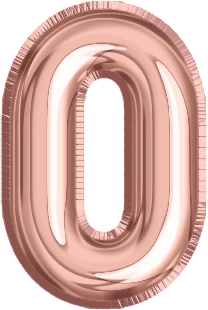 Rose gold balloon number 0