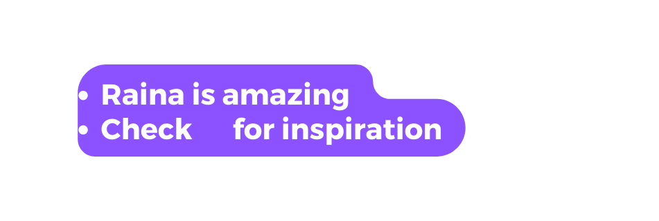 Raina is amazing Check for inspiration